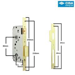 Κλειδαριά εξώπορτας CISA LOCKING LINE 45mm-thumb-1
