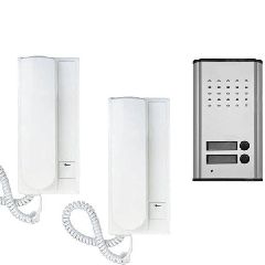 Σετ θυροτηλεφώνου RL-3208AA με κουδούνι 2 πλήκτρων και δύο τηλέφωνα για διόροφες κατοικίες