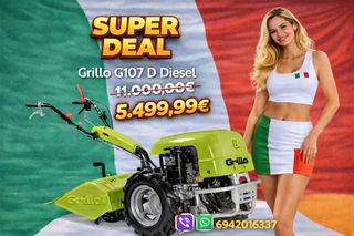 Ο Grillo G107 D είναι ένας κορυφαίος επαγγελματικός μοτοκαλλιεργητής diesel με ηλεκτρική εκκίνηση κινητήρα Lombardini 15LD 440 ισχύος 10,9 hp