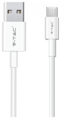 V-TAC Καλώδιο USB- Micro USB 1 μέτρο Λευκό Silver Series 8484