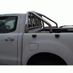 ROLL-BAR ΔΙΠΛΟ ΙΝΟΧ ΜΕ ΑΨΙΔΑ ΙΝΟΧ RB 407+APS 95 FORD RANGER T6 2012+ & T7 2017+ & Τ8 2021+