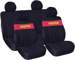 Κάλυμμα Καθισμάτων Υφασμάτινο Momo Σετ 7τμχ 002 Μαύρο-Κοκκινο.www autodrome gr 