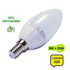 Λάμπα E14 LED 6W 520 Lum Λευκό Φώς