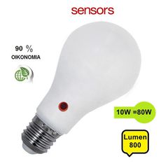 Λάμπα LED E27 10W με αισθητήρα μέρας / νύχτας Θερμό Φώς
