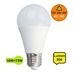 Λάμπα LED E27 Πολυτασική 10W 12V/24/42Volt 806 lum 270° Θερμό Φώς