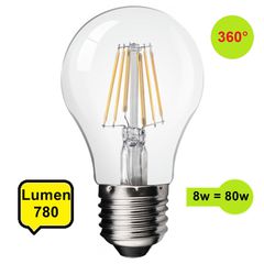 Λάμπα LED E27 Filament 8W 780 lum 360° Θερμό Φώς