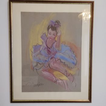 Ν.Ρενιέρης ζωγραφική 1993 κάρβουνο-κερομπογιές κορνίζα και τζάμι 