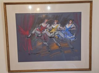 Ν.Ρενιέρης ζωγραφική 1993 κάρβουνο-κερομπογιές κορνίζα και τζάμι