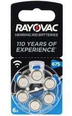 RAYOVAC HEARING AID μπαταρίες ακουστικών Βαρηκοΐας 1,45V PR44 675 blister 6 τεμαχίων