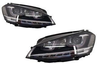 Headlights 3D LED DRL suitable for VW Golf 7 VII (2012-2017) Silver R-Line LED Turning Lights Headlights 3D LED DRL suitable for VW Golf 7 VII (2012-2017) 