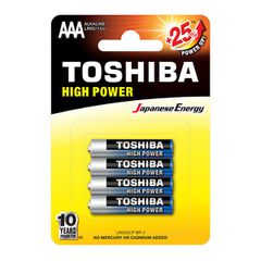 Αλκαλικές μπαταρίες Toshiba υψηλής ισχύος LR03 1.5V συσκευασία 4 τμχ (LR03GCP BP-4 3A)