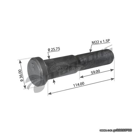 Μπουλόνι VOLVO  M22x 114 mm [Τιμή με ΦΠΑ]