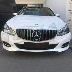 MERCEDES BENZ E CLASS W212  & S212 13-16 SPORT GRILLE CHROME-BLACK & FULL BLACK Type GT / ΜΑΣΚΑ ΠΡΟΦΥΛΑΚΤΗΡΑ ΜΑΥΡΗ-ΧΡΩΜΙΟ & ΜΑΥΡΗ PANAMERICANA-thumb-25