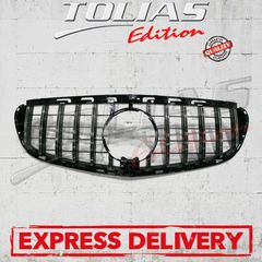 MERCEDES BENZ E CLASS W212  & S212 13-16 SPORT GRILLE CHROME-BLACK & FULL BLACK Type GT / ΜΑΣΚΑ ΠΡΟΦΥΛΑΚΤΗΡΑ ΜΑΥΡΗ-ΧΡΩΜΙΟ & ΜΑΥΡΗ PANAMERICANA-thumb-3