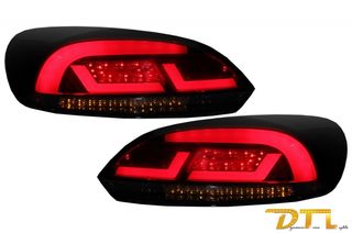 LITEC Lightbar LED Taillights suitable for VW SCIROCCO MK3 III (2008-2013) Red/Smoke with Dynamic Sequential Turning Light