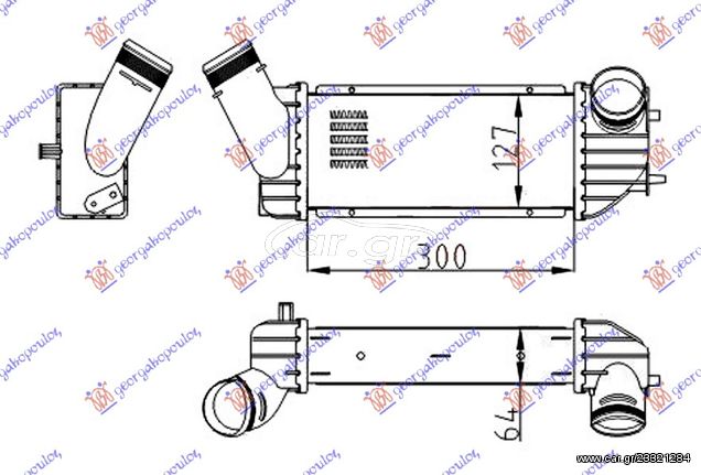 Ψυγείο Intercooler CITROEN XSARA ( N1 ) Liftback / 5dr 2000 - 2002 2.0 HDi 109  ( RHZ (DW10ATED)  ) (109 hp ) Πετρέλαιο #019306240