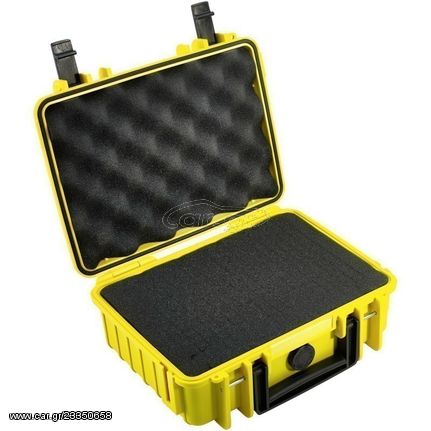 B&W; Outdoor Case Type 1000 yellow with pre-cut foam insert