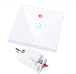 Ασύρματος διακόπτης τοίχου αφής RF 433Mhz μονοκάναλος για λάμπες 220V Λευκός - 1663