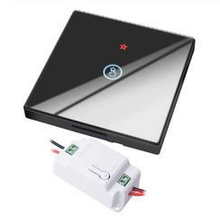 Ασύρματος διακόπτης τοίχου αφής RF 433Mhz μονοκάναλος για λάμπες 220V Μαύρος - 1665
