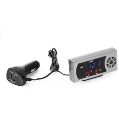 Ψηφιακό Ρολόι - Βολτόμετρο - Θερμόμετρο Αυτοκινήτου με 2 x USB Φορτιστή & Οθόνη LCD 3 σε 1 - Για φορτηγά & Αυτοκίνητα 12V , 24V