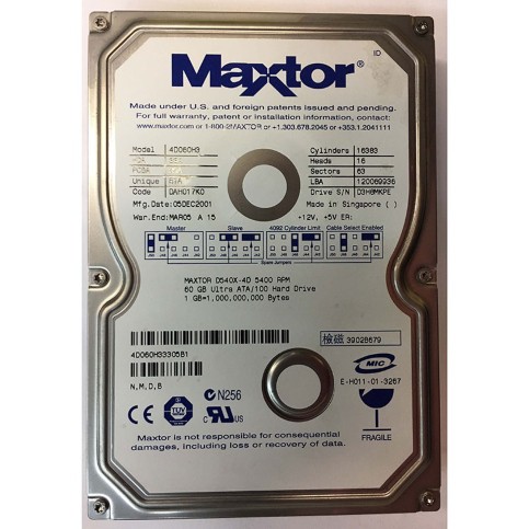 Σκληρός δίσκος Maxtor 60GB IDE
