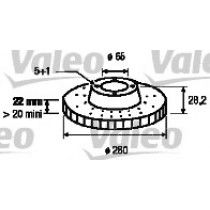 Σετ Δισκόπλακες εμπρός VALEO 186313