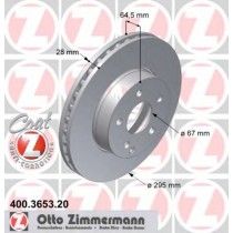 Σετ Δισκόπλακες εμπρός ZIMMERMANN 400365320