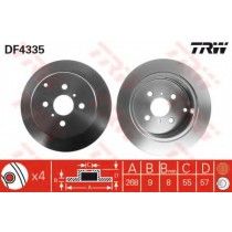 Σετ Δισκόπλακες πίσω TRW DF4335