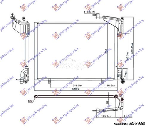 Ψυγείο A/C (Εξωτερικό) FORD FIESTA Hatchback / 3dr 2013 - 2016 1.0  ( P4JA,P4JB,P4JC,P4JD  ) (80 hp ) Βενζίνη #324006425