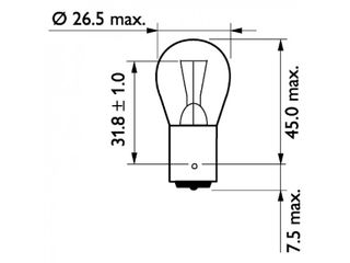 Λαμπα P21W 24V 21W (TECDOC 13498CP) - Philips PH13498