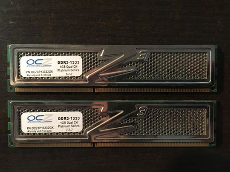 RAM OCZ DDR3 PC3-10666 2X1GB Dual Channel Kit Platinum Series 0CZ3P13332GK