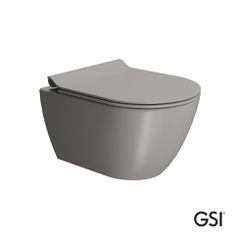 Λεκάνη Κρεμαστή Pura/50 Swirlflush με κάλυμμα MS86SC Super Slim Soft Close, GSI Tortora 881600SC-440