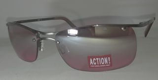 Γυαλιά ήλιου Action AC2041 C03 58-18-135 με κόκκινους φακούς και μαύρο μεταλλικό σκελετό & καφέ (OEM)