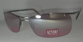 Γυαλιά ήλιου Action AC2041 C03 58-18-135 με κόκκινους φακούς και μαύρο μεταλλικό σκελετό & καφέ (OEM)
