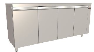 INOXWEB--Ψυγείο Πάγκος χωρίς μηχανή με 4 Πόρτες 195x70x86