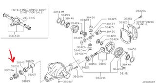 ΦΛΑΝΤΖΑ ΔΙΑΦΟΡΙΚΟΥ ΜΠΡΟΣΤΙΝΗ NISSAN D22, R50, Y61, Y60 ΓΝΗΣΙΑ 38210-01J01-thumb-3