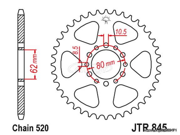 ΓΡΑΝΑΖΙ ΠΙΣΩ 48 ΔΟΝΤΙΑ YAMAHA XT 250 / TT 250 / SR 250 / SRX 250 / YZ 125