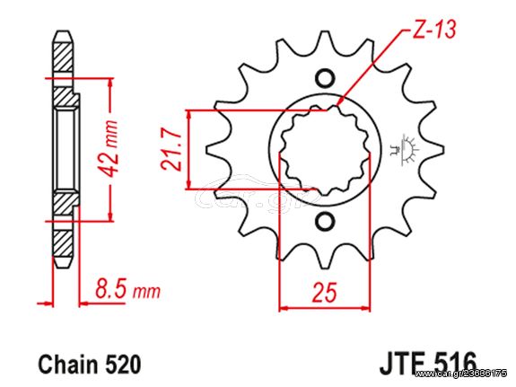 ΓΡΑΝΑΖΙ ΕΜΠΡΟΣ 14 ΔΟΝΤΙΑ KAWASAKI EL 250 ELIMINATOR / ZZR 250 / GPZ 250 / KLX 250 / D-TRAKER 250