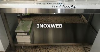INOXWEB 2026-Επαγγελματικό ανοξείδωτο τραπέζι - πάγκος εργασίας 160χ70χ87 εκ ID-TR16070
