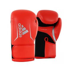 Adidas Speed 100 ADISBG100 Γάντια Πυγμαχίας από Συνθετικό Δέρμα για Αγώνα Μαύρα/Κόκκινα