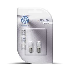 M-TECH Led T4W BA9S 12 Volt 0,18 Watt (2 Τεμάχια) 6000K