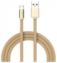 V-TAC Καλώδιο Ύφασμα USB- Micro USB 1 μέτρο Μπεζ Χρυσό Ruby Series 8495