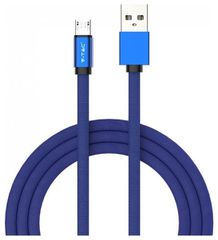 V-TAC Καλώδιο Ύφασμα USB- Micro USB 1 μέτρο Μπλε Ruby Series 8496
