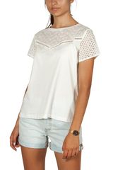 Artlove μπλούζα με αζούρ σχέδιο κρεμ Γυναικείο - al-38241