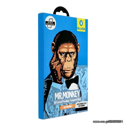 3D Mr. Monkey Glass - Samsung Galaxy NOTE 10 black (Hot Bending)