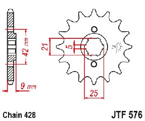 ΓΡΑΝΑΖΙ ΕΜΠΡΟΣ JT YAMAHA XT 350 JTF 576-19