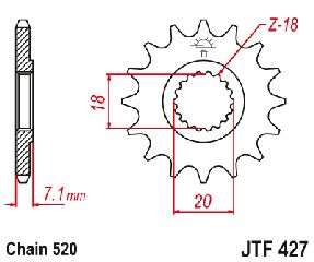 ΓΡΑΝΑΖΙ ΕΜΠΡΟΣ JT SUZUKI RMZ 250 RM 125 JTF 427-13/427-12