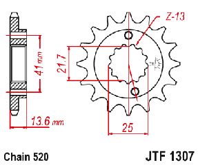 ΓΡΑΝΑΖΙ ΕΜΠΡΟΣ JT HONDA XR 650 JTF 1307-14