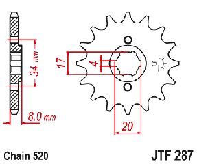 ΓΡΑΝΑΖΙ ΕΜΠΡΟΣ JT HONDA CRF 230 XL 250 XR 250XR 200 XR 350 JTF 287-14