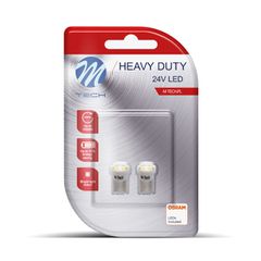 T10 W5W 24V W1,2x9,5d Led 4xSMD3528 Λευκο Διαθλαση (ΚΑΡΦΩΤΟ ΑΚΑΛΥΚΟ) Heavy Duty Blister 2ΤΕΜ. M-TECH